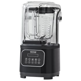 Professional Blender with Shield, Commercial Countertop Blenders, 68 oz Plastic Jar Blender Combo, Stainless Steel 9 Speed & 5 Functions Blender